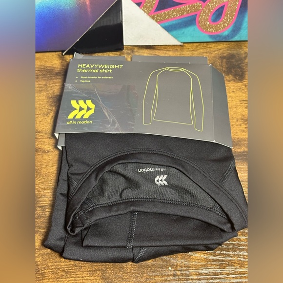 All in Motion Men's Heavyweight Thermal Undershirt in black. - Picture 2 of 9